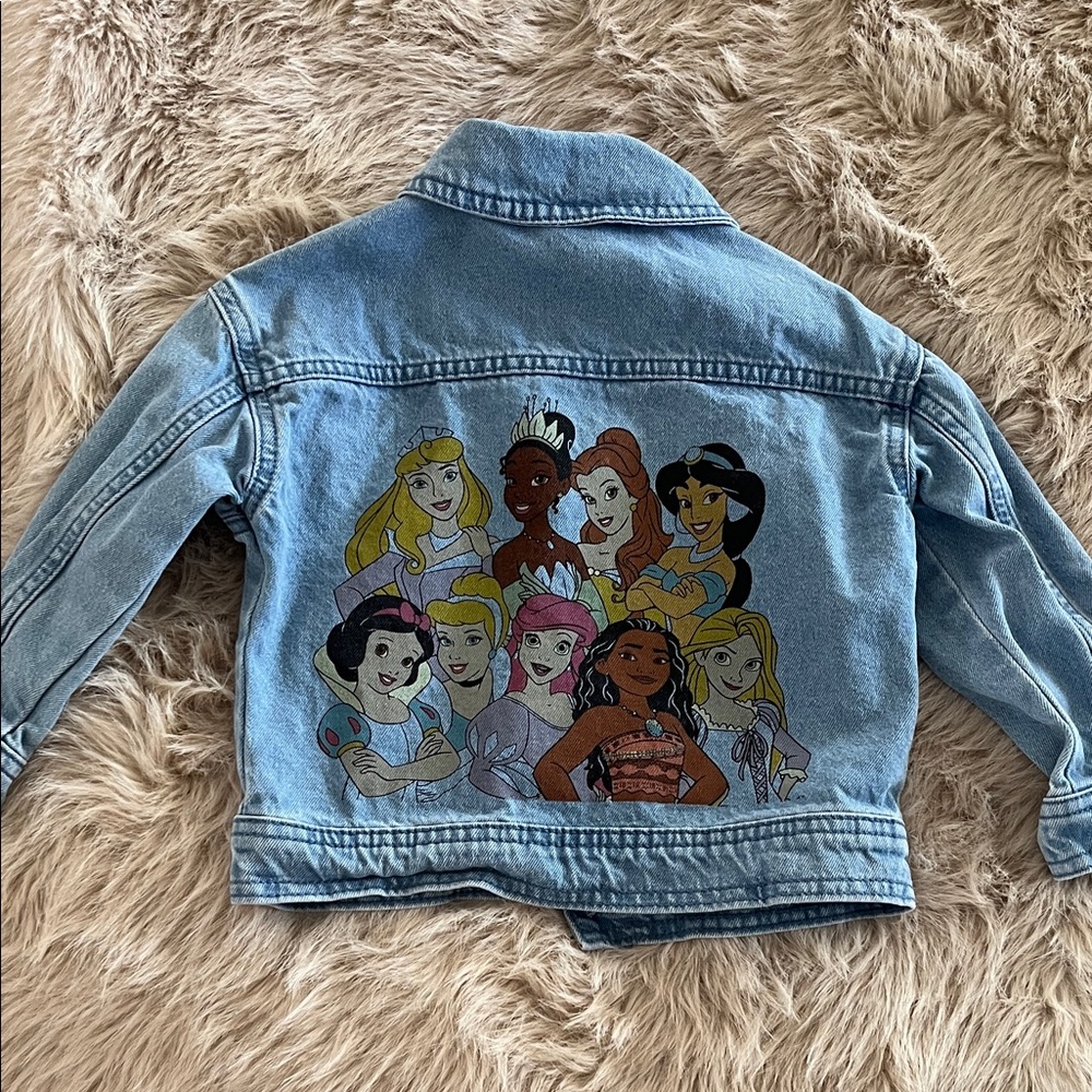 Kids Denim Jacket with Princess Print